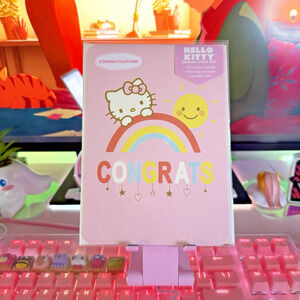 Hello Kitty Congratulations Card Set Matching Envelope Oversize Seal 2024 Sanrio